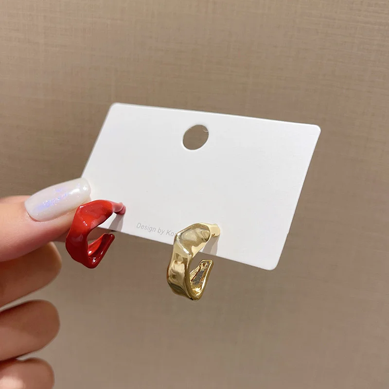 

Silver Needle Geometric Irregular Color Contrast 2021 Cute/romantic Hot Sale Earrings for Girls European Bridal Wedding