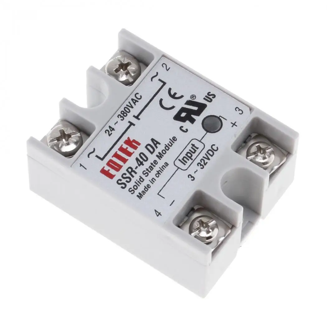 SSR-40DA 3-32V DC To 24V-380V AC 40A Durable Remote-control Machinery Fire Protection System Solid State Relay Module | Автомобили и