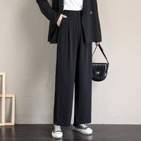 2020 pants women full length simple elegant slim students womens straight trousers korean style high quality female solid loose