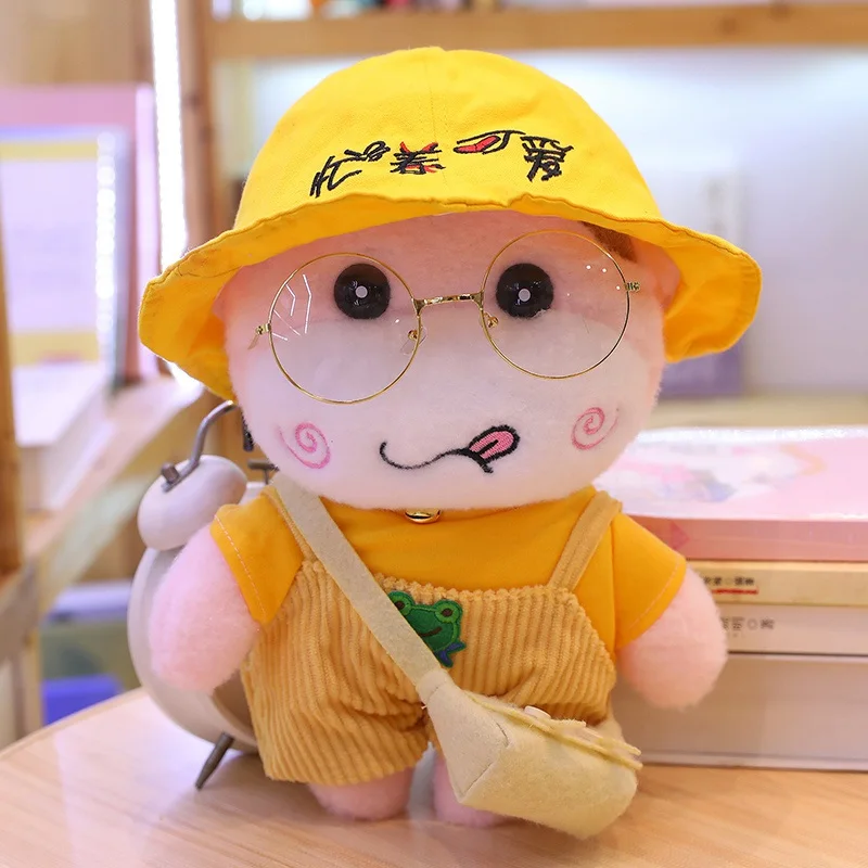 

New Cute Korean Lalafanfan Pink Cow Plush Toy Stuffed Soft Kawaii Cattle Doll Wearing Hat Sweater Overalls Cow Toy Pillow Decor