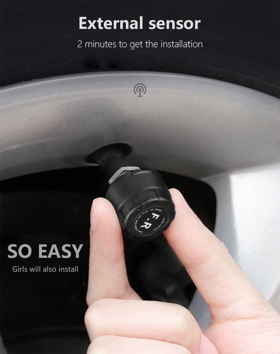 Новое обновление USB или солнечная зарядка TPMS 4 шины автомобиля система контроля давления в шинах Беспроводная Автоматическая сигнализация мониторинг в реальном времени