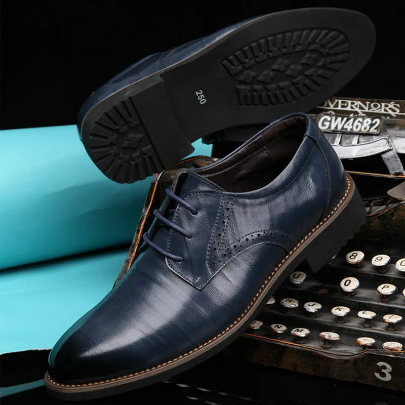 Новинка Цвет черный коричневый Модная мужская Повседневная Деловая обувь с