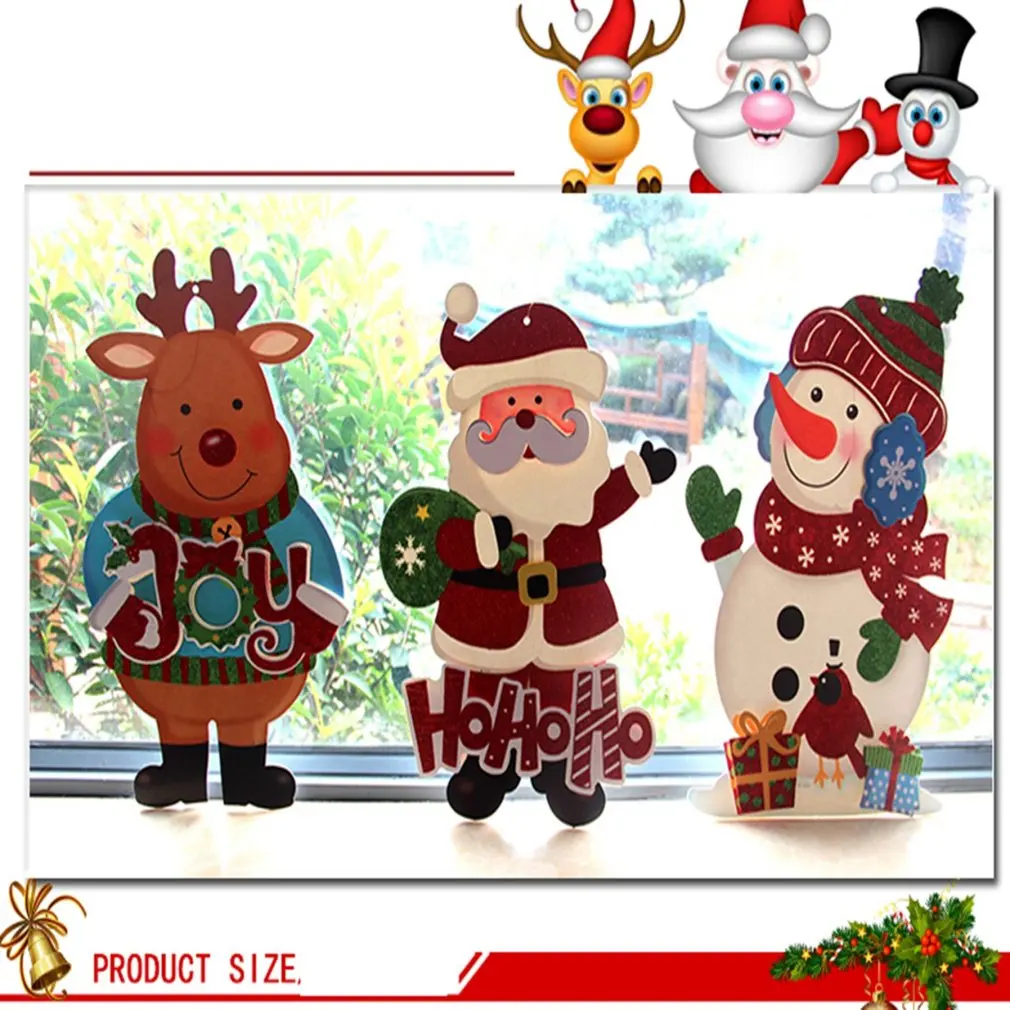 3D Санта Лось Снеговик Рождественская Наклейка на стену окно Navidad фестиваль