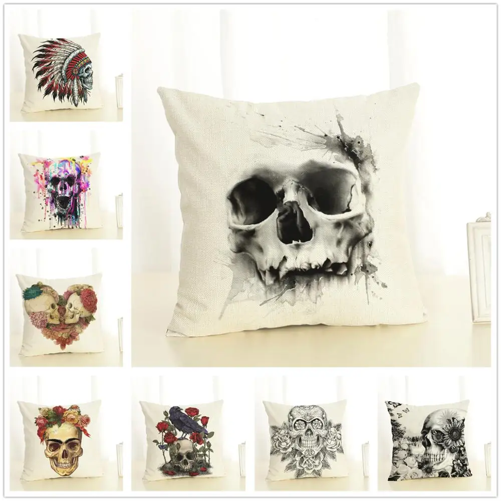 Диванная подушка с черепами для Хэллоуина декоративная наволочка дивана удобная