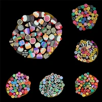 50pcspack colorful women nail art manicure 3d fruit canes rods polymer clay sticks diy decoration stickers for nail art