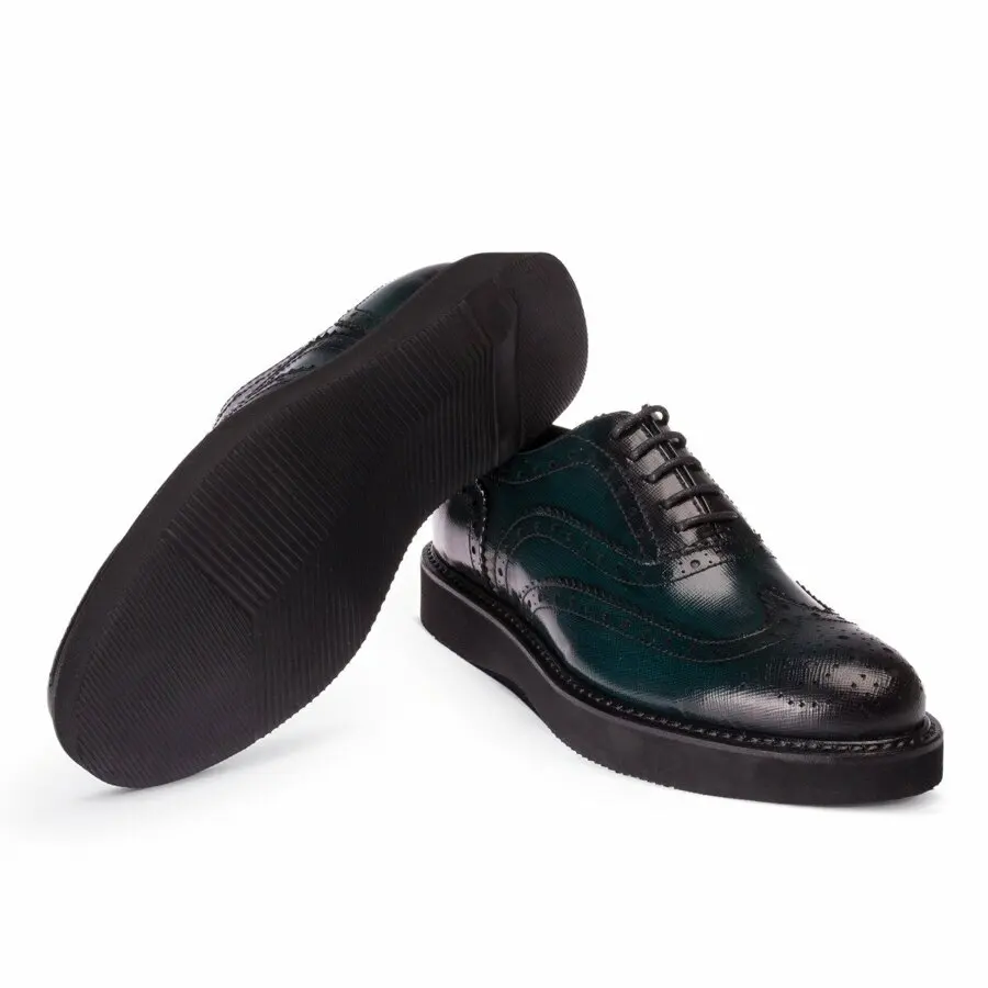 

Women Shoes Deery, Genuine Leather Green Finish Oxford Women Shoes