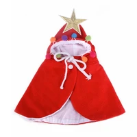 christmas pet cloak santa cape soft dogs classic cute pet dress outfit fun cloak with star and pompoms for dog cat dress up new