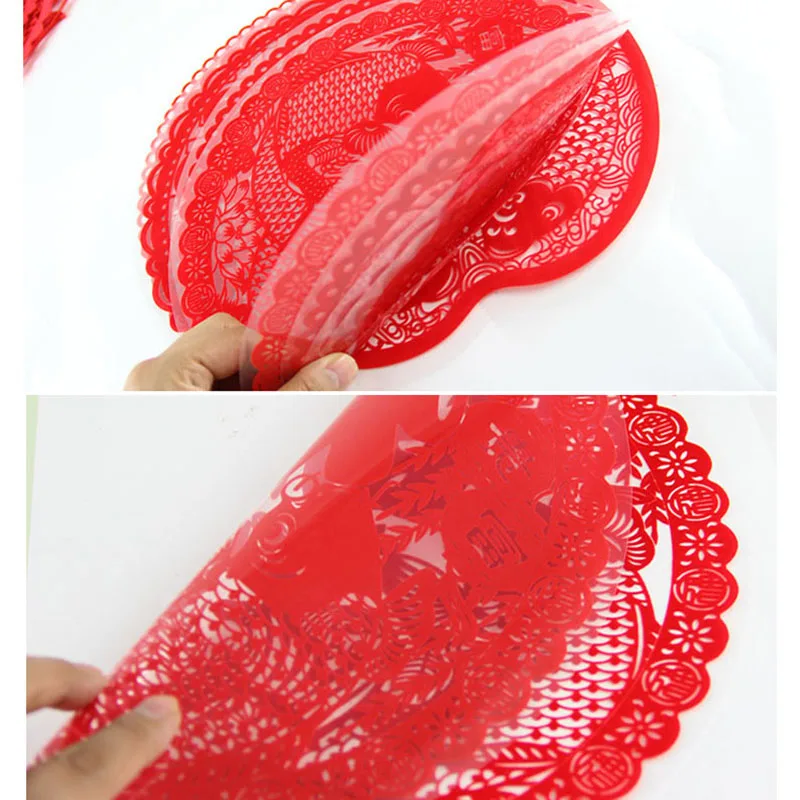 20 шт фу слова наклейки на окна s 2020 Китайский Новый год украшения пластик красная