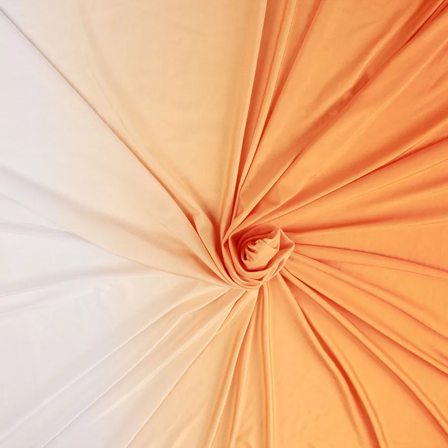 Orange to White 2 тона ombre спандекс ткань градиент эластичный материал для танцев костюмы латинских танцев стрейч ткань по двору - Цвет: Orange to White
