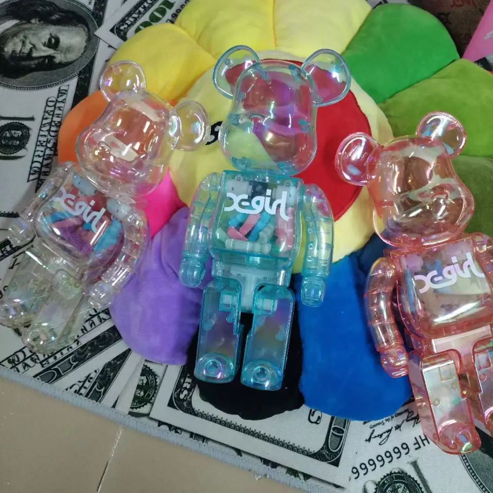 BEARBRICK 28 см 400% прозрачный медведь модель половинчатая кость модные игрушки
