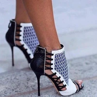 brand womens shoes with mesh snakeskin high heels sandals women summer 2021 thin heels pumps gladiator sandalias cool boots