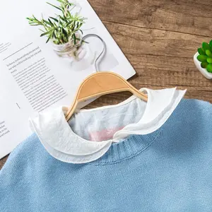 Женская Осенняя Съемная половинная рубашка с многослойными агарическими оборками и воротником с лацканами