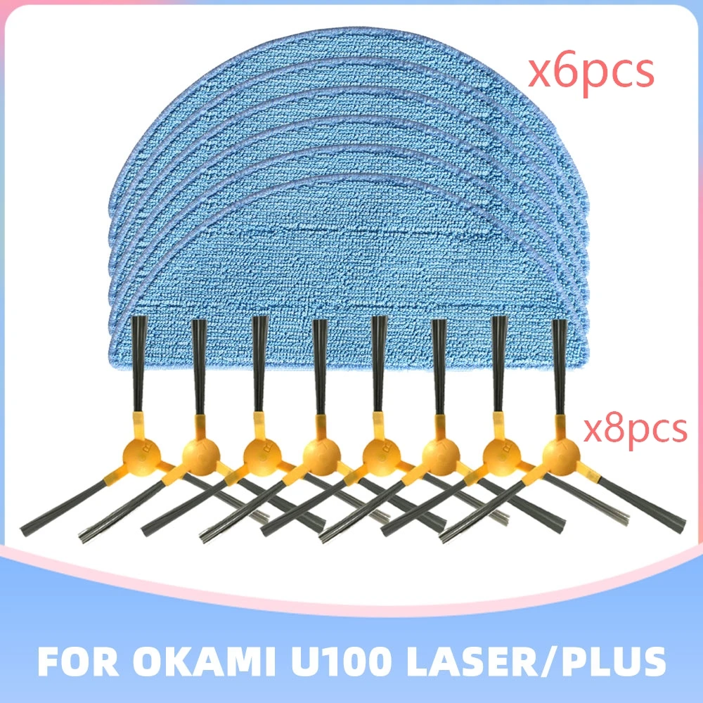 

Side Brush HEPA Air Filter Mop Cloth Replacement Kits for Okami U100 Laser Plus Vacuum Cleaner Spare Accessories