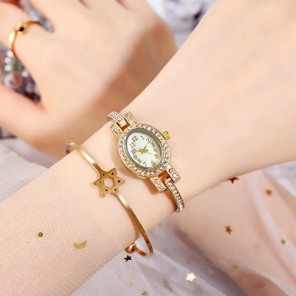 

Женские Простые овальные часы с маленьким циферблатом и магнитной пряжкой, женские роскошные простые наручные часы, женские часы, браслет, ...