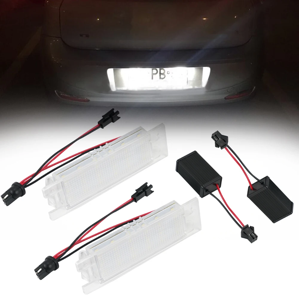 

2pcs LED License Plate Light Lamp Error Free 12V 6500K White For Alfa Romeo 147 156 159 166 Brera GT Spider Car Accessories