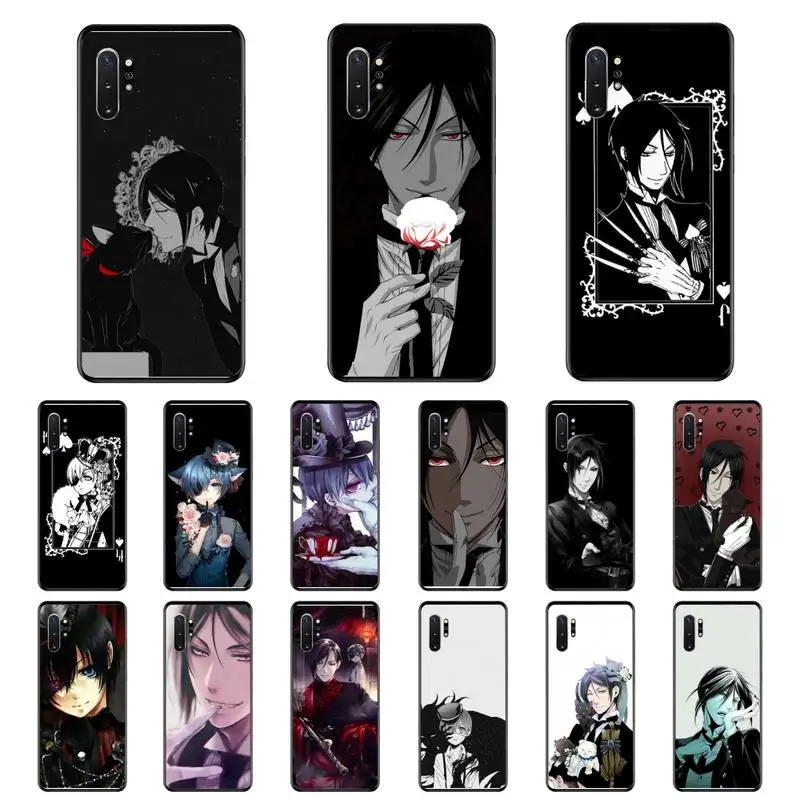 

Anime Black Butler Cat Phone Case For Samsung Note 7 8 9 20 Note 10 Pro lite 20ultra M20 M10 Case