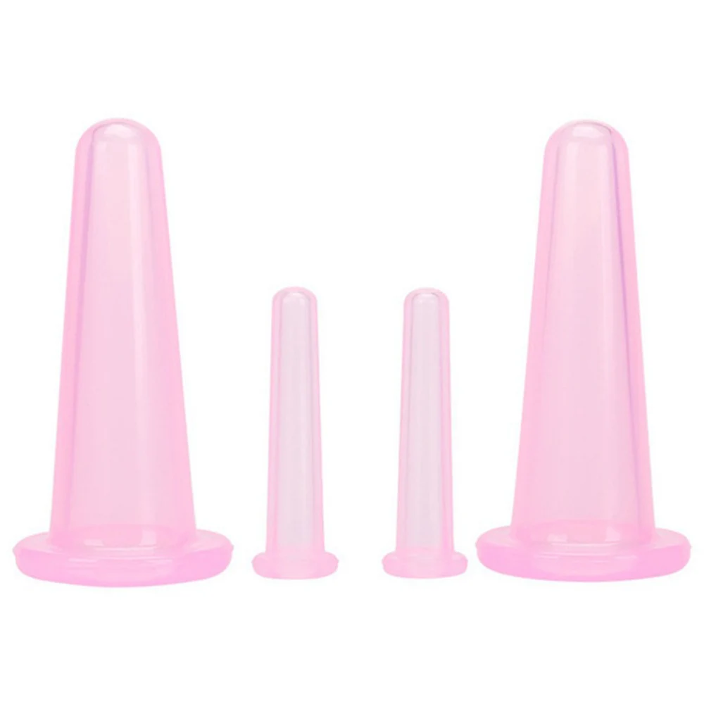 

4pcs/set Silicone Jar Vacuum Cuppings Cans For Body Neck Facial Massage Suction Cans Anti Cellulite Cups Set Health Care Tool