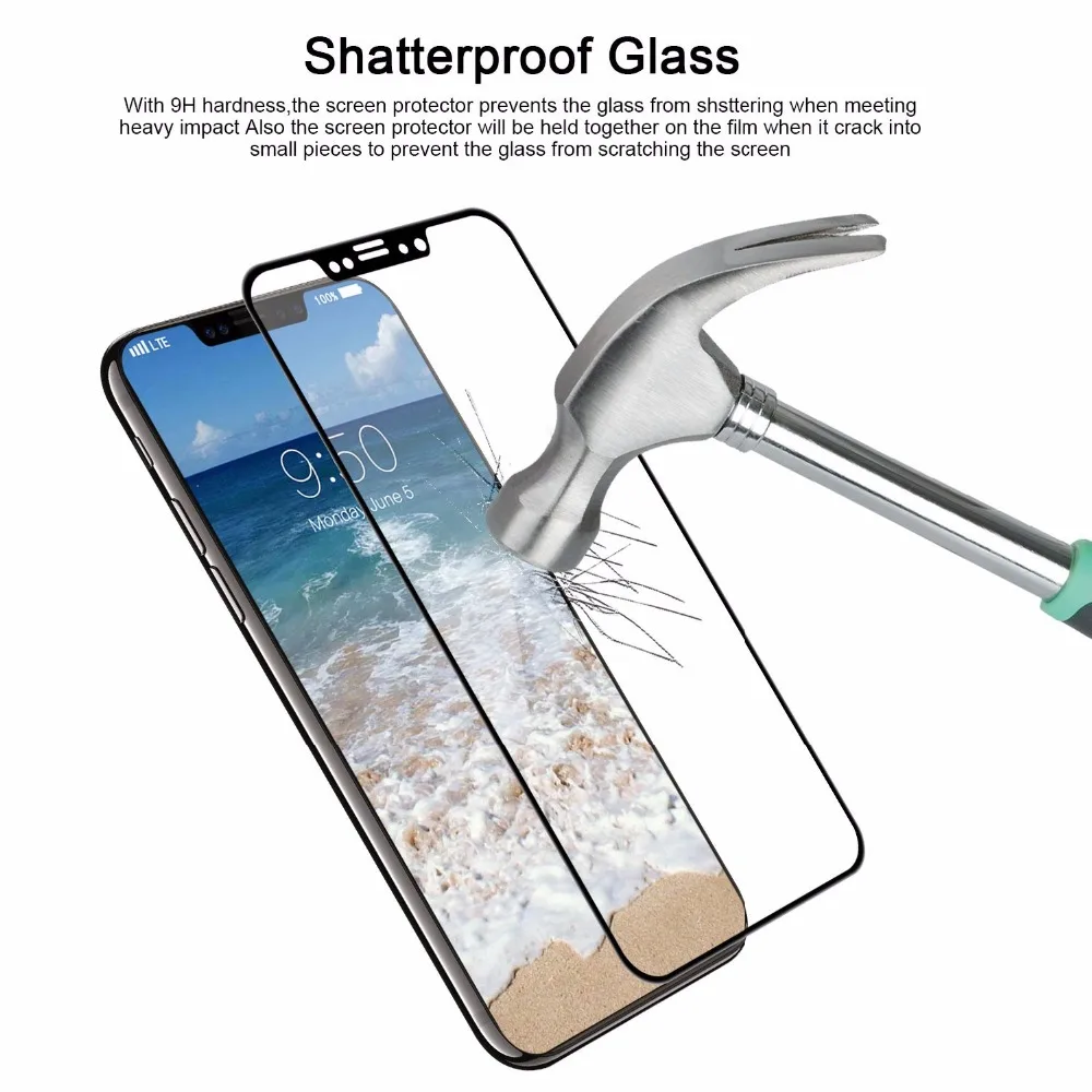 For IPhone X Glass Full Cover Tempered for Apple 8 7 6 Plus 6S Screen Protector Protective Film HD | Мобильные телефоны и