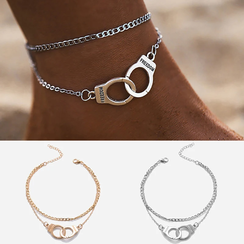 

Boho Style Star Anklet Fashion Multilayer Foot Chain 2021 Fashion Handcuffs Ankle Bracelet For Women Beach Accessories Gift