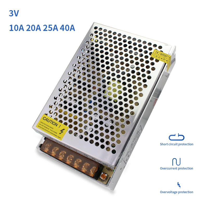 3 в Светодиодный источник питания AC DC 110 В 220 до 10A 20A 25A 40A светодиодный