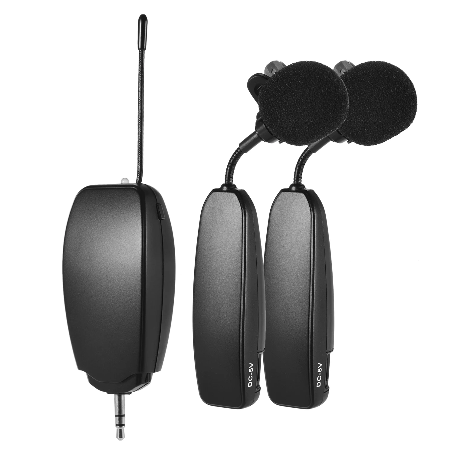 Quality Wireless UHF Microphone System 2 Transmitter and 1 Receiver Lapel Mics for Smartphone Computer Speakers Voice Amplifier | Спорт и