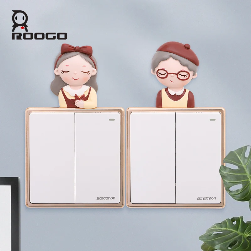 ROOGO наклейки с переключателями для молодых девушек домашняя гостиная и ванная на