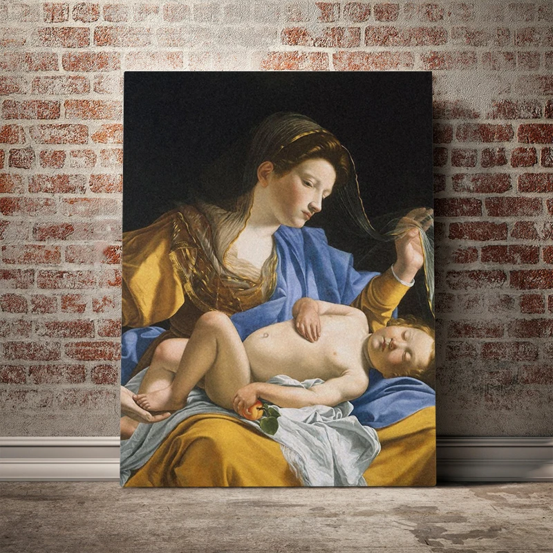 Постер на холсте Дева со спящим Христом для детей настенный художественный декор