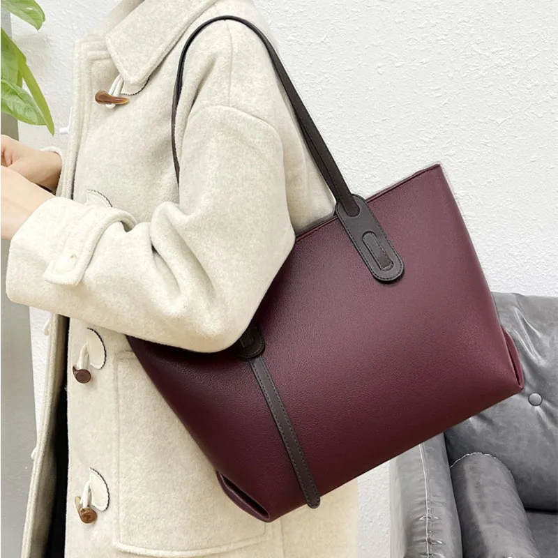 

Hot Leisure Large Ladies Tote Brand Leather Women's Underarm Shoulder bag Handbag Messenger bags Red Female Crossbody bags 2021