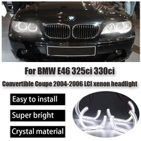 drl cut style dtm u shape light day light crystal led angel eyes kit for bmw e46 convertible coupe 2004 2006 lci xenon headlight