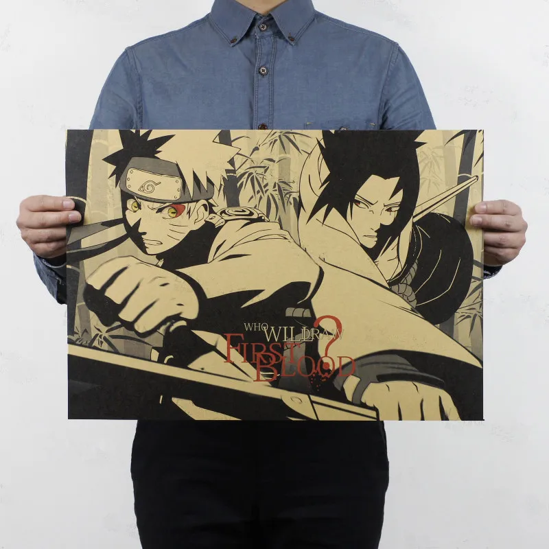 Уютный момент аниме мультфильм Узумаки постер Naruto Винтаж крафт бумага комиксы Наруто живопись Бар Детская комната Декор 50*35 см - Цвет: N12