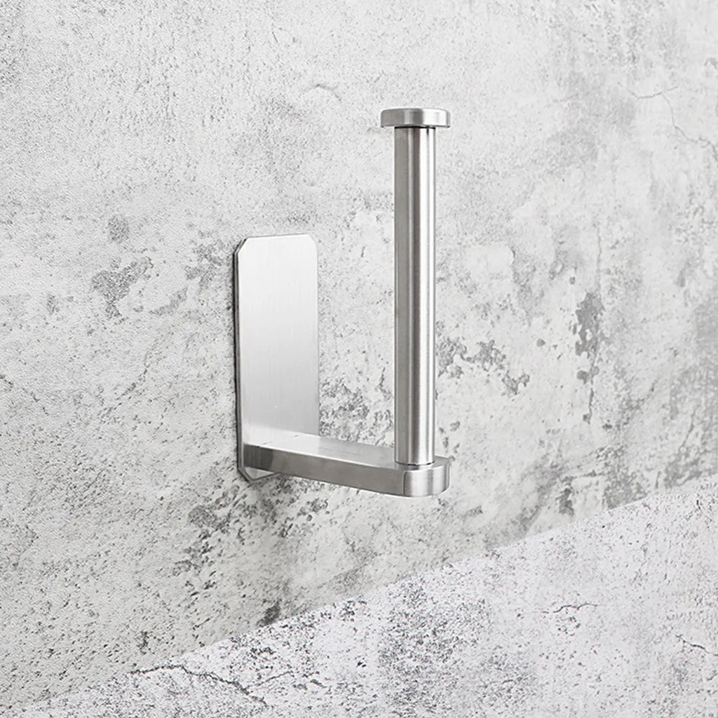 Kitchen Roll Paper Self Adhesive Wall Mount Toilet Paper Holder Stainless Steel Bathroom Tissue Towel Accessories Rack Holders