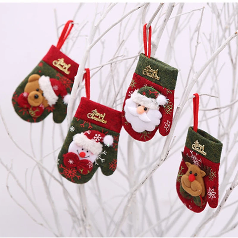 4шт Новогодних украшений Симпатичных перчатки обеденного стола Декор Ножи Форкс