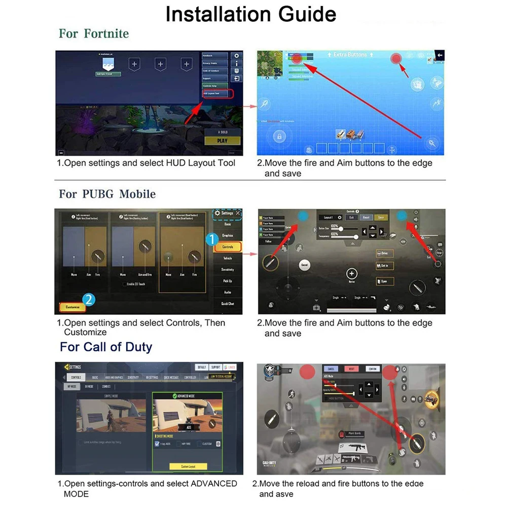 Контроллер Pubg для IPhone Android мобильный телефон игровой шутер кнопка запуска огня