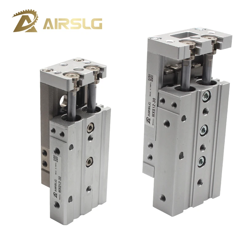 Пневматический цилиндр MXS MXQ с двойным стержнем диаметр 20 25 мм ход 10 30 40 50 м 75 100 125 150