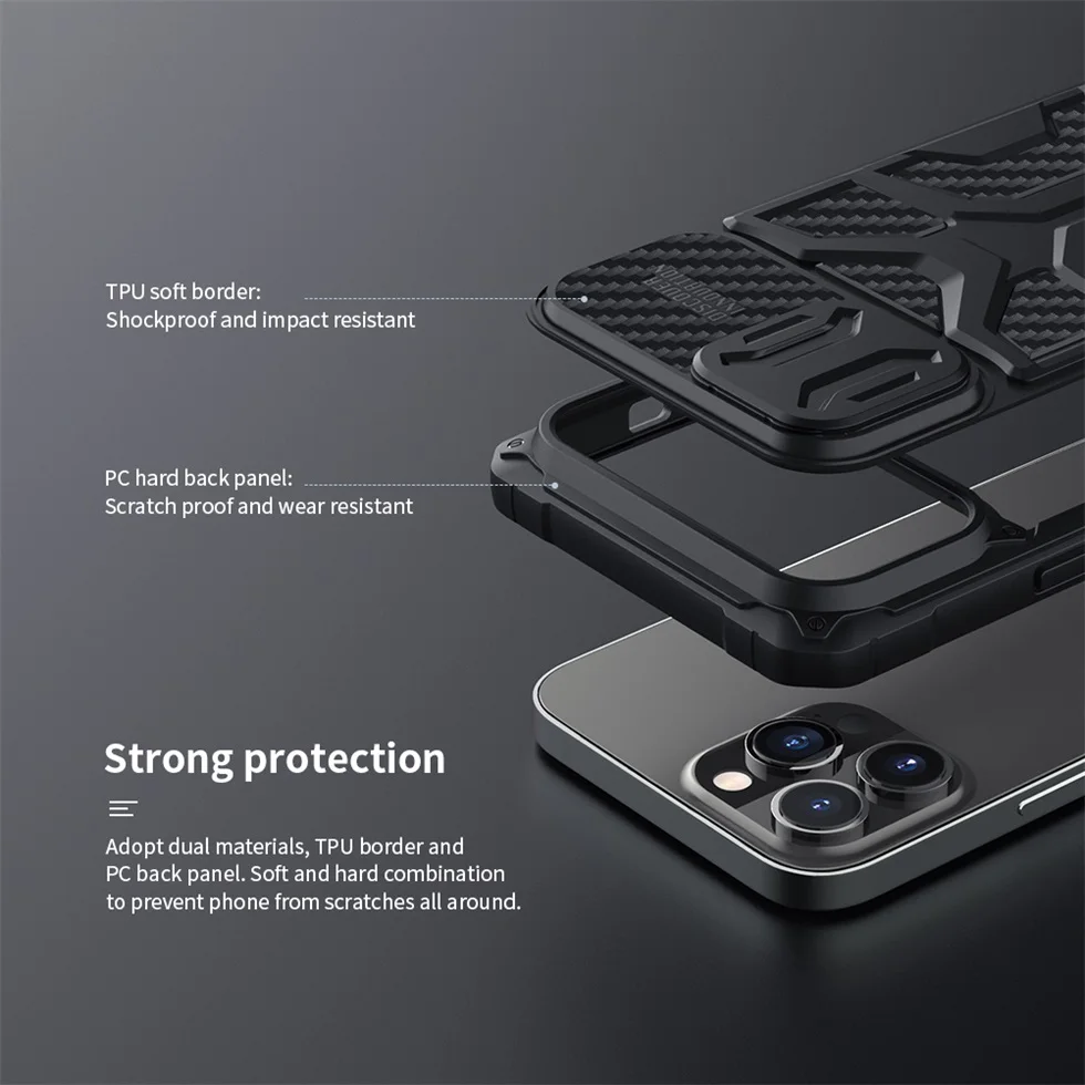 Чехол для iPhone 13 Pro Max чехол NILLKIN Adventurer слайд-объектив камеры защита