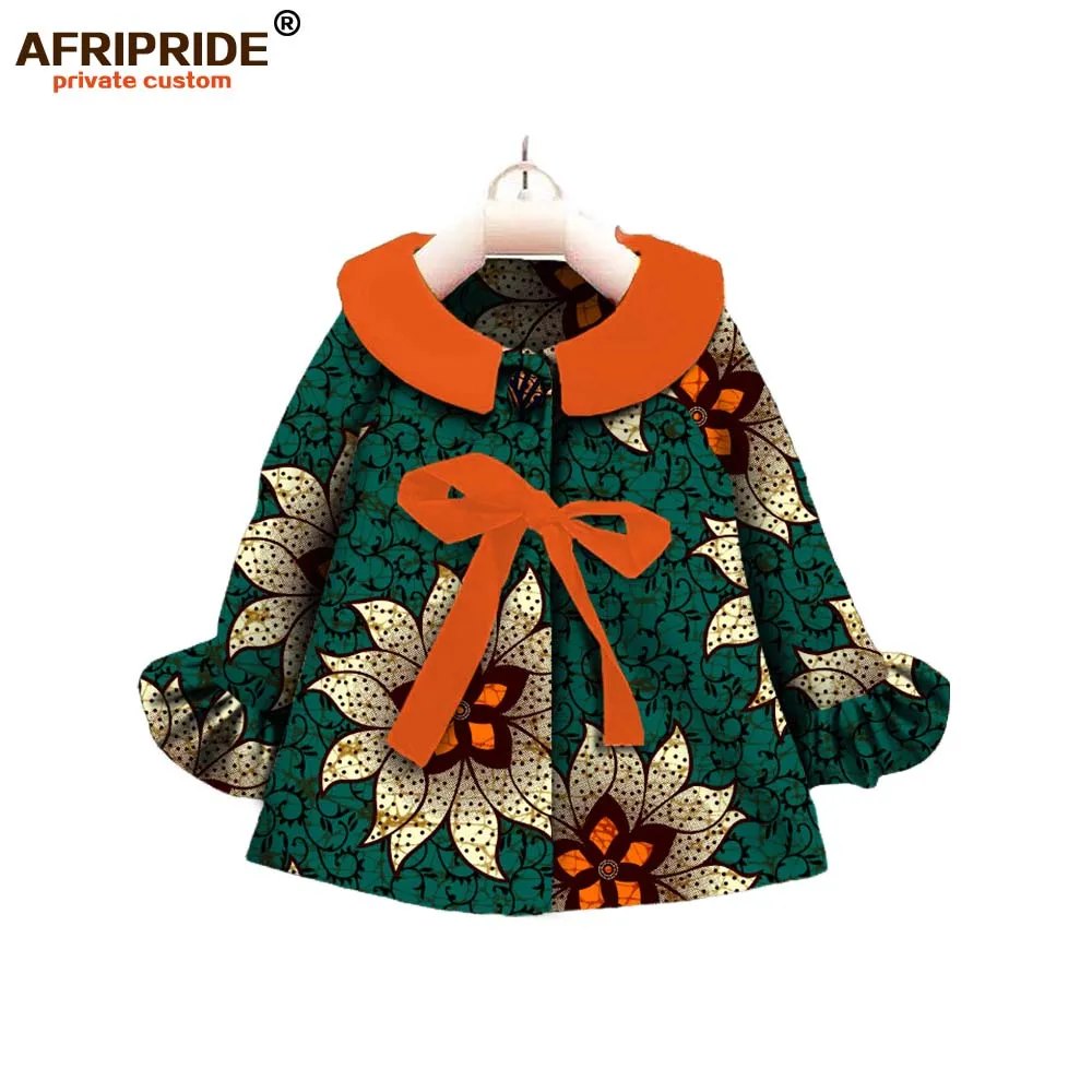 

Африканская детская одежда, осеннее пальто AFRIPRIDE private custom с длинным рукавом, Детское пальто на одной пуговице с бантом A724504