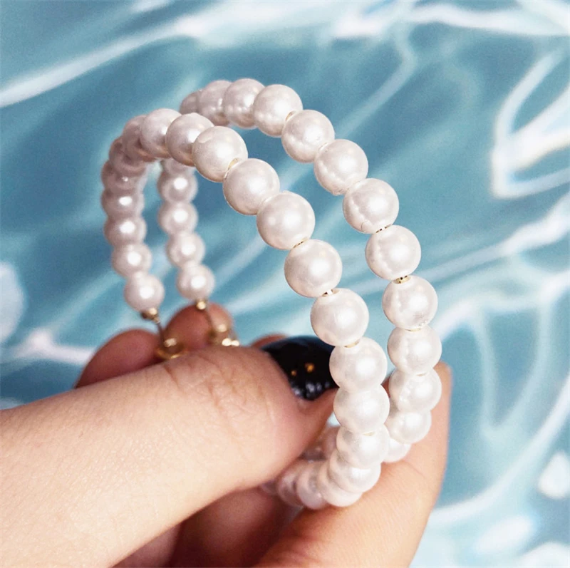 

Women korean Jewelry Pearl Retro Earrings Birthday Gift