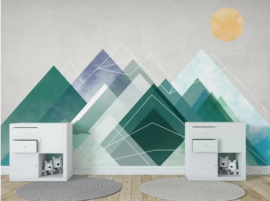 

Geometric Triangle Wallpaper Mural 3d for Kids Children Room TV Background Home Wall Decor Wall Papers HD Contact Paper