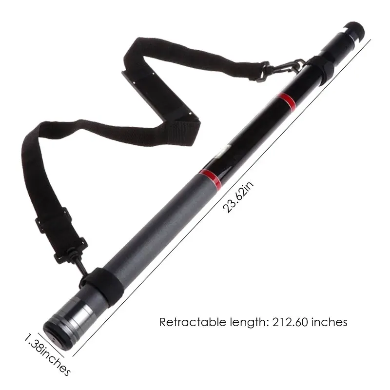

5.4M Telescopic Black Fishing Landing Gear Rod Round Telescopic Railing Portable Tool Pole Carbon Durable Fishing Rods