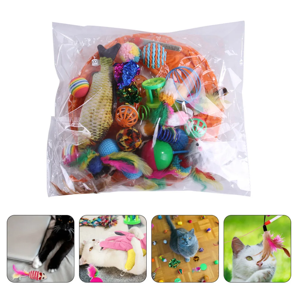 

1Set Cat Teasing Plaything Colorful Hemp Plaything Practical Pet Supply