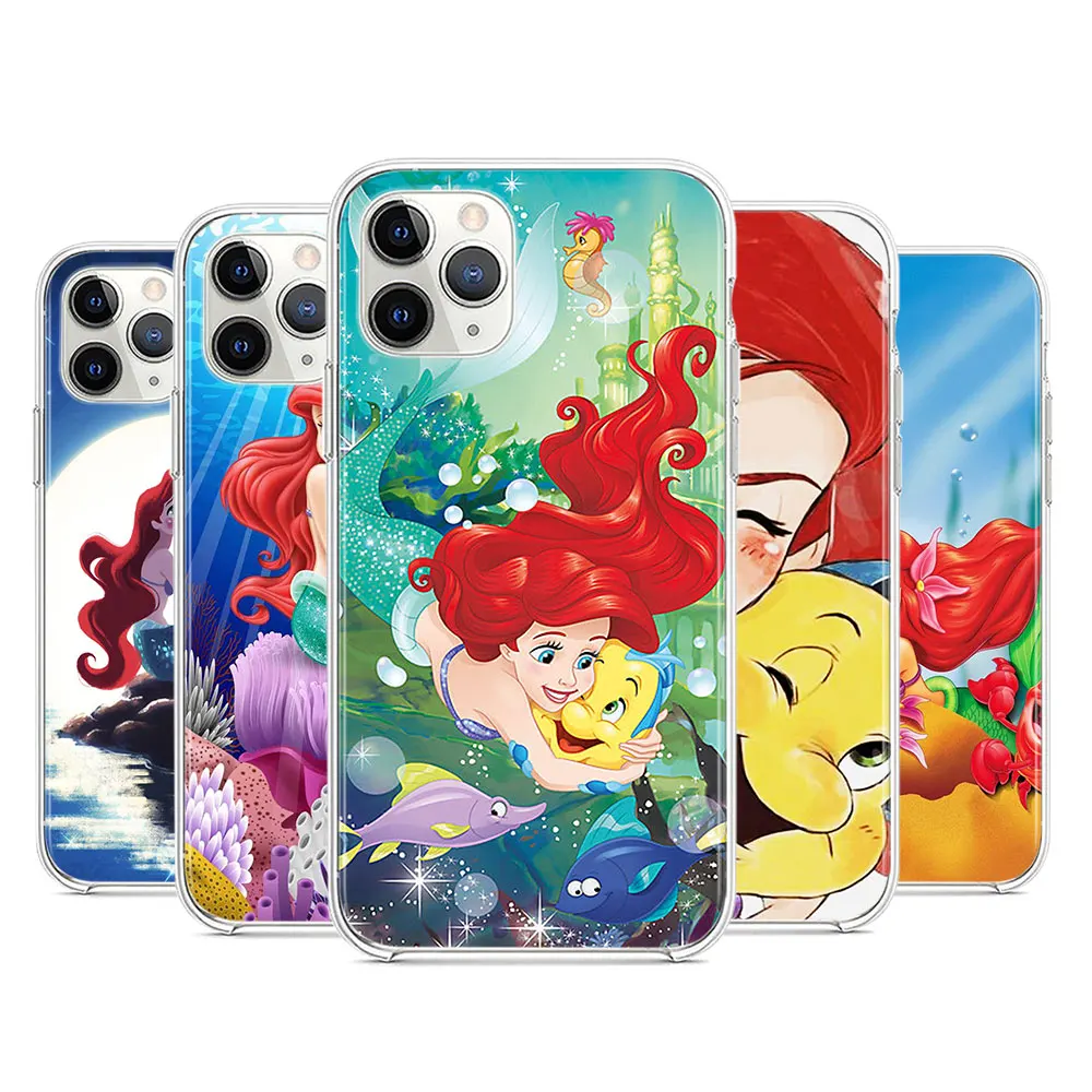 

Mermaid Disney Princess Cute for Apple iPhone 12 Pro Max Mini 11 Pro XS Max X XR 6 7 8 Plus 5 SE2020 Soft Transparent Phone Case
