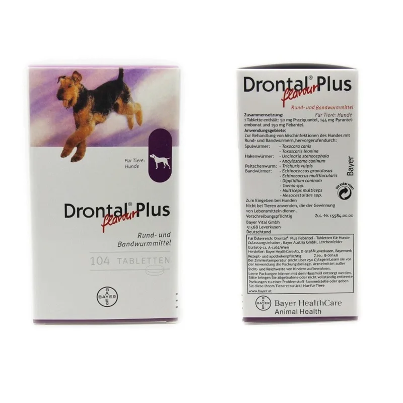 Drontal Plus для собак 8/32/104 таблеток (косички дегельмер собак) Товары домашних животных Аутентичные|Лотки| |