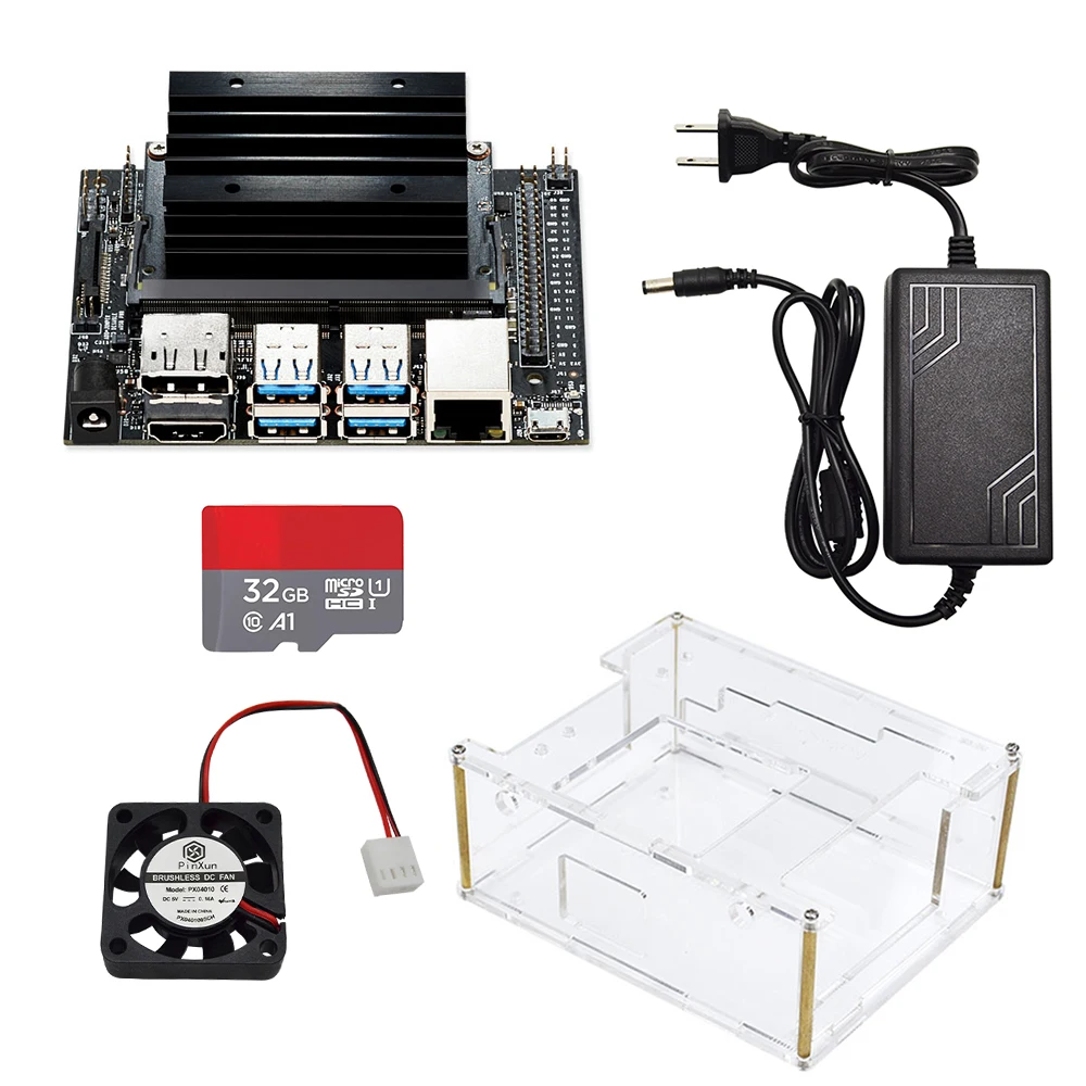 Jetson Nano Developer kit Demo Board AI Development Platform B01 версия + чехол вентилятор 32G sd карта адаптер