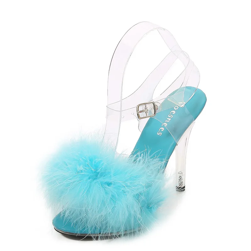 

Plastic Sandal Large Size Leather Women's Summer Shoes High Heels Suit Female Beige Transparent Big Low Fashion Comfort High-hee