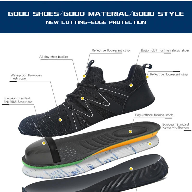 Защитная Рабочая обувь для мужчин мужские ботинки со стальным защитным носком