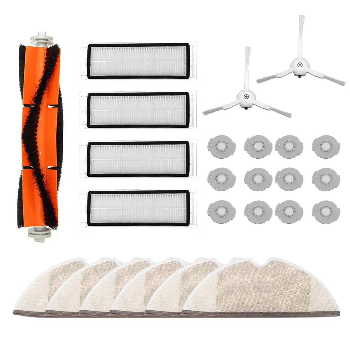

25PCS HEPA Filter Main Brush Side Brush Accessories For Xiaomi MI 1S Robot Vacuum for Roborock S50 S51 S5 S6 Vacuum Cleaner