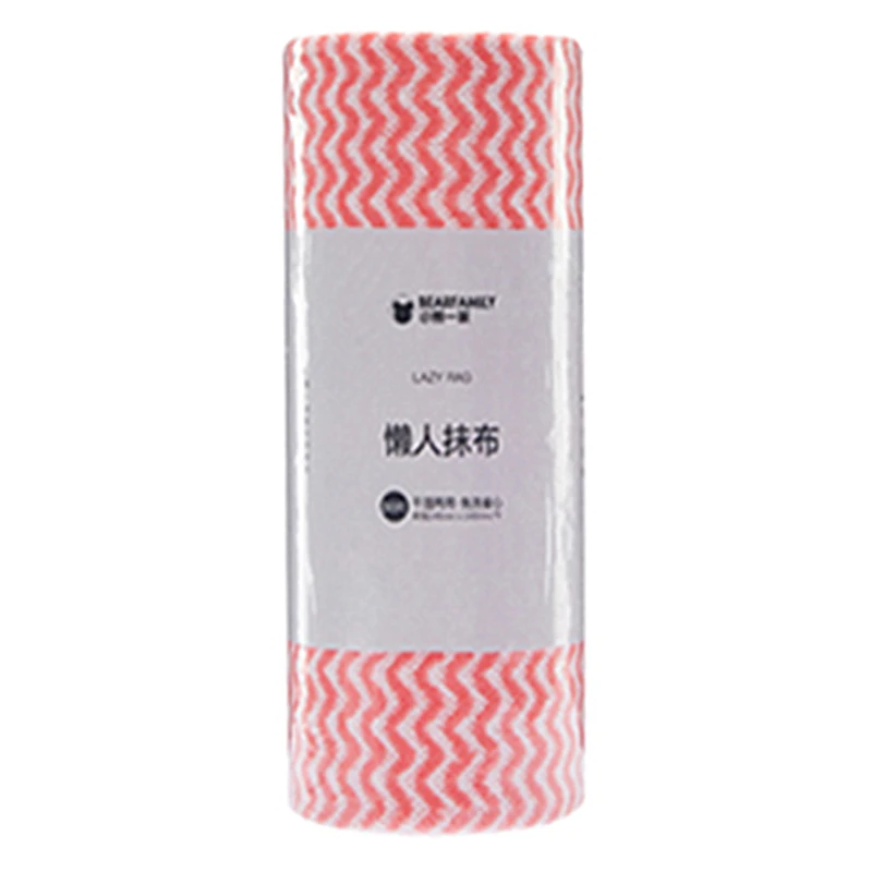 1 roll RED 50PCS 50 шт/рулон одноразовые кухонные полотенца для домашней уборки без масла моющиеся бумажные нетканые салфетки для мытья посуды - Цвет: 1 roll RED 50PCS