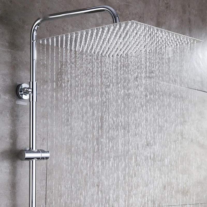 

8/10/12/16 Inch Rainfall Shower Head Square Chrome Ceiling Rain Stainless Steel Showerhead Water Saving Rainfall Shower Heads