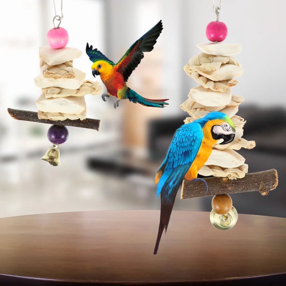 

2pcs Hanging Parrot Biting Biting Playthings Pet Cuttlebone Chewing