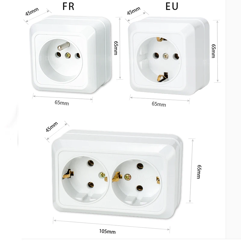 Розетка настенная с 2 розетками 16 А 250 В|Электрические розетки| |